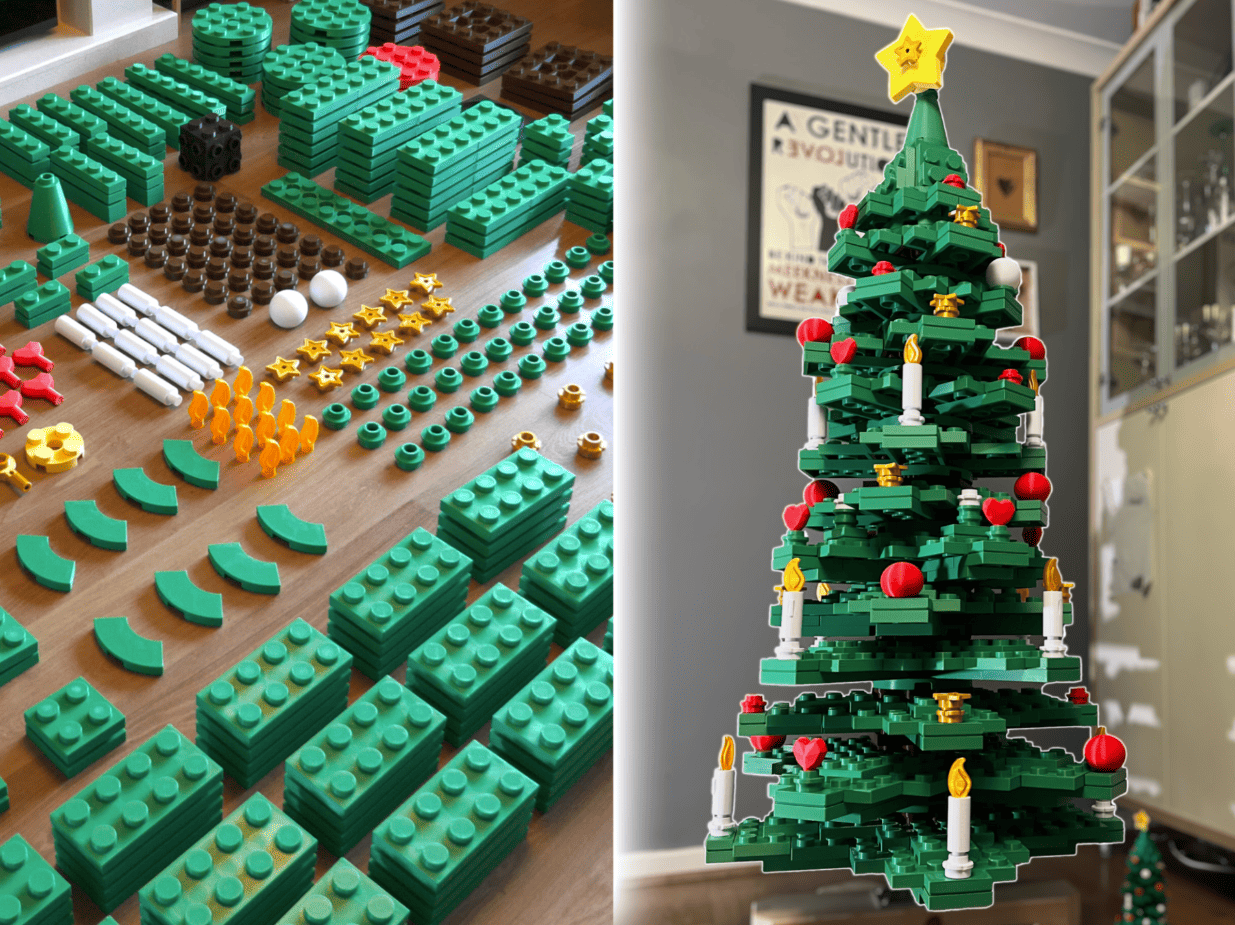 3d printed christmas decorations_outdoor_giant brick christmas tree